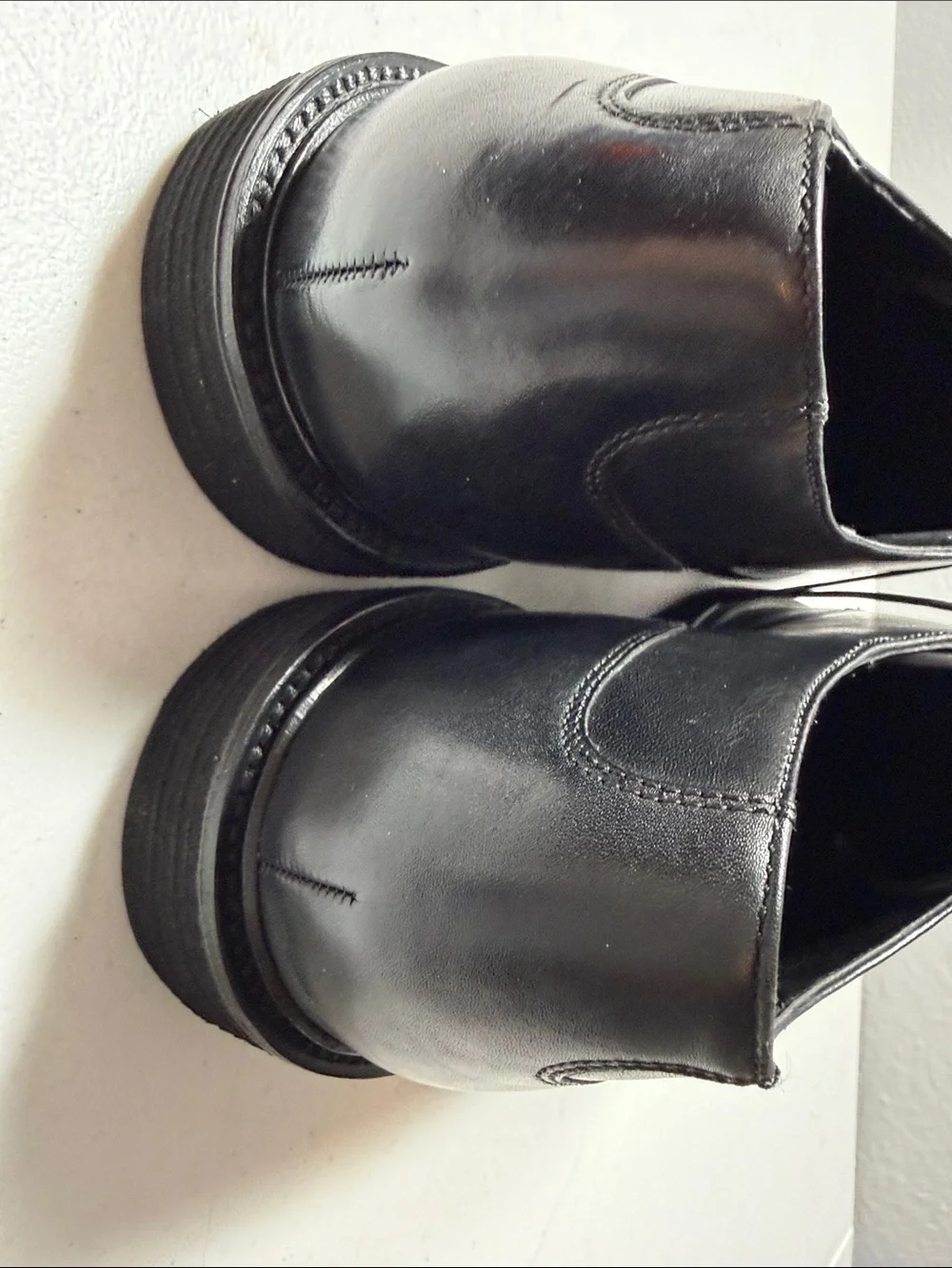 Thom McAn Men's Black Leather Cap-Toe Derbys